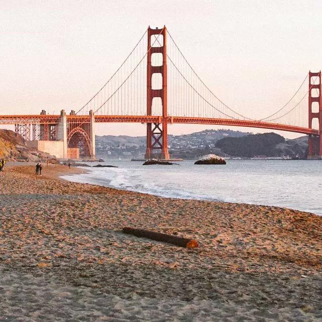 贝博体彩app的贝克海滩以金门大桥为背景